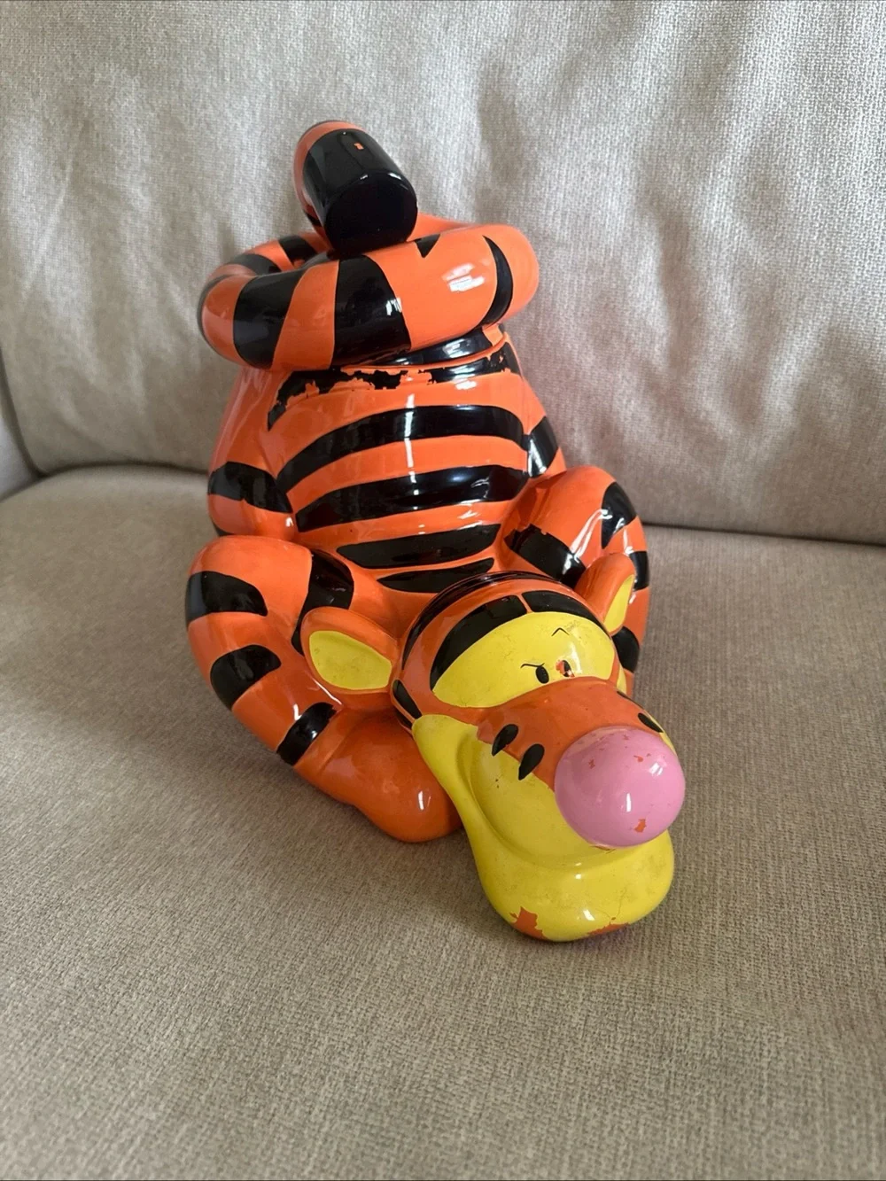 Disney Winnie The Pooh Tigger Cookie Jar 12”x9”x10” RARE!